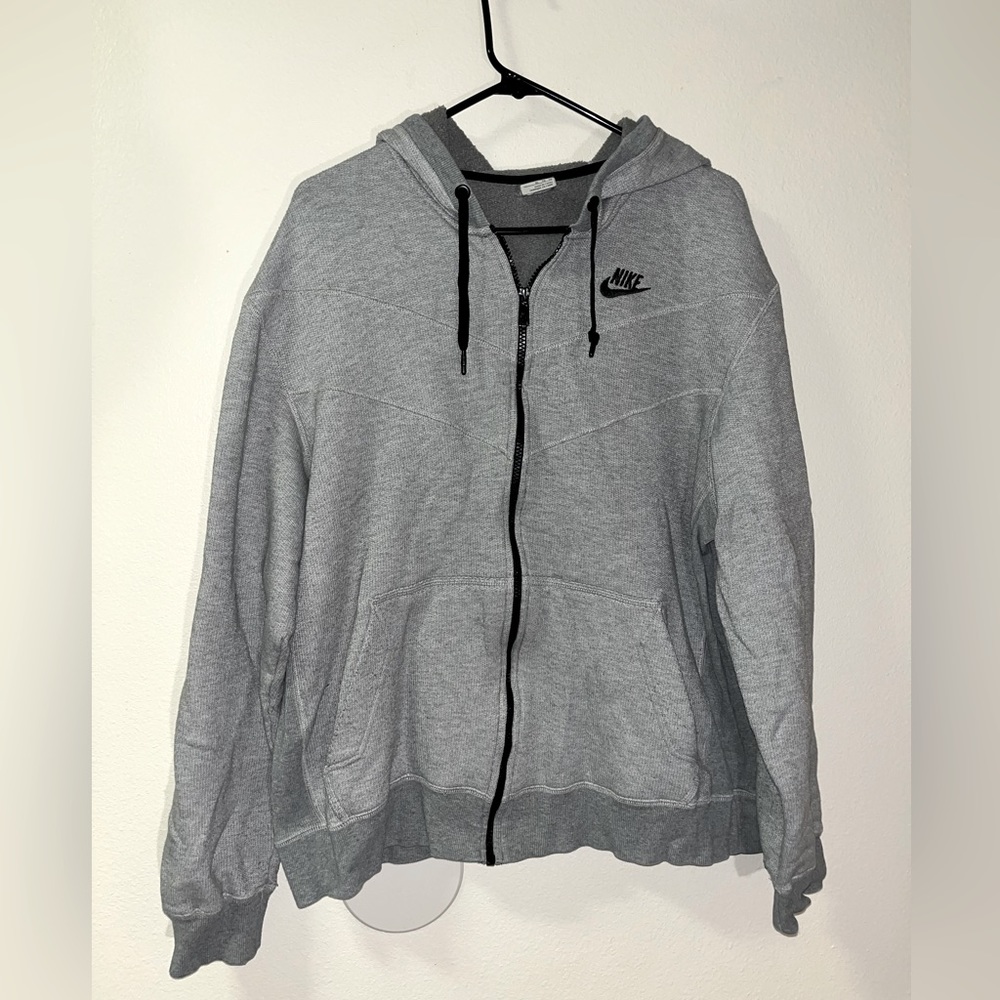 Grey Nike Zip-Up Hoodie
